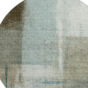 HomeRoots 8' X 10' Modern Abstract Area Rug in Pale Aqua, Beige & Ivory – Washable, UV Protected & Non-Slip 710638