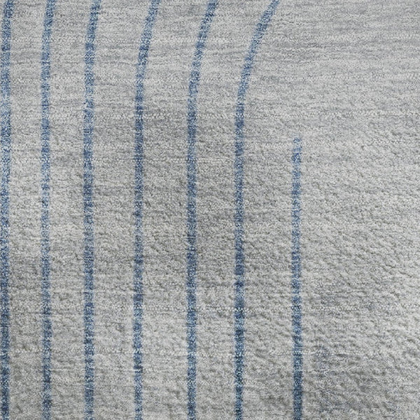 HomeRoots 5' X 8' Blue & Gray Geometric Washable Area Rug – UV Protected, Stain Resistant for Busy Homes 710642