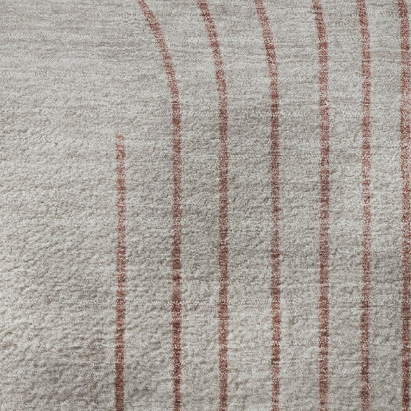 HomeRoots 8' X 10' Salmon & Beige Geometric Area Rug - Washable, UV Protected, Durable for High-Traffic Homes 710656