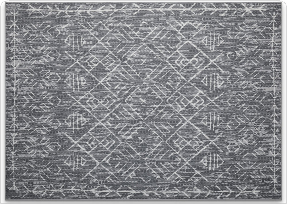 HomeRoots 8' X 10' Green & Off-White Tribal Distressed Area Rug - Durable, Stylish, Low-Maintenance for Any Room 710667