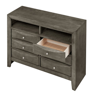 English Elm Marilla Modern G1505-TV2 Media Chest with Dovetailed Drawers, Real Wood Veneer, Fully Assembled Gray 40 L x 48 W x 19 H B078108041