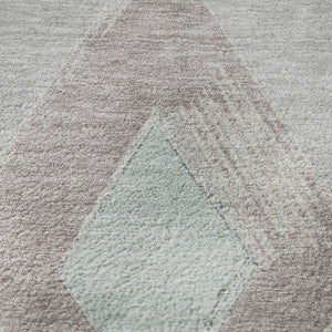 HomeRoots 8' X 10' Washable Geometric Area Rug in Gray, Beige & Charcoal - Stain-Resistant & UV Protected! 710691