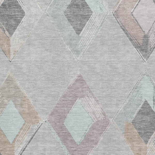 HomeRoots 9' Geometric Area Rug in Gray, Beige & Charcoal – Washable, UV-Protected, Durable & Stylish Design 710692