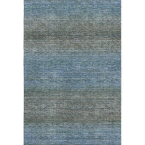 HomeRoots 5' X 8' Blue and Taupe Geometric Area Rug - Washable, UV Protected, Ideal for Homes with Kids & Pets 710701