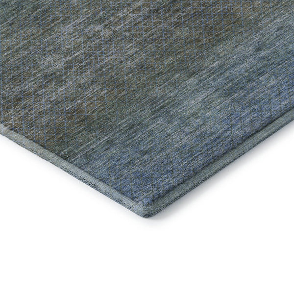 HomeRoots 8' X 10' Geometric Washable Area Rug in Blue & Taupe – Durable, Stain Resistant, UV Protected Style! 710703