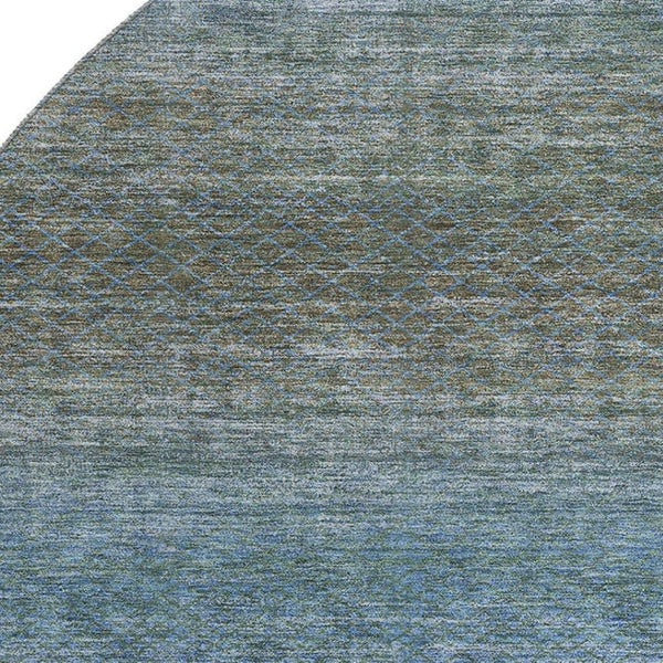 HomeRoots 8' X 10' Geometric Washable Area Rug in Blue & Taupe – Durable, Stain Resistant, UV Protected Style! 710703