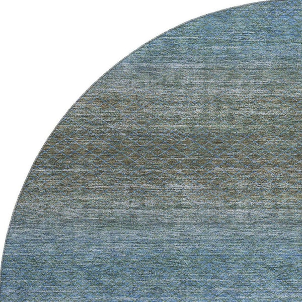 HomeRoots 8' X 10' Geometric Washable Area Rug in Blue & Taupe – Durable, Stain Resistant, UV Protected Style! 710703