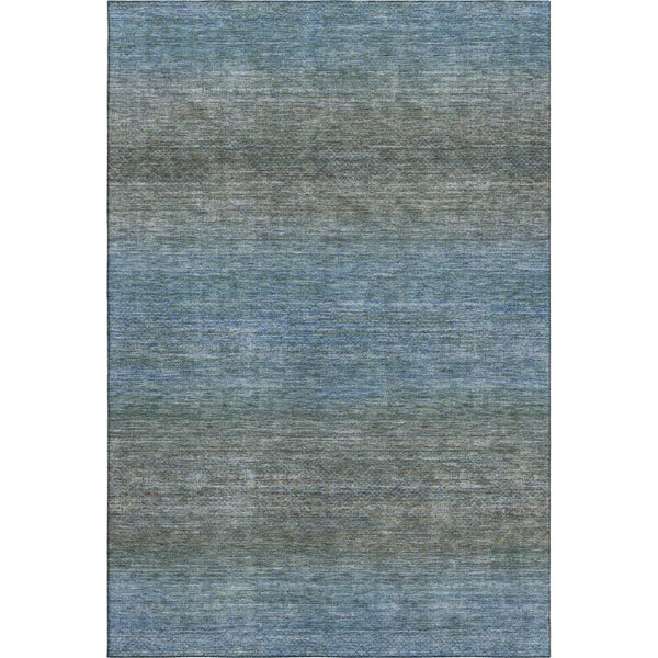 HomeRoots 10' x 14' Blue and Taupe Geometric Area Rug - Washable, UV Protected, Perfect for Family Spaces! 710705