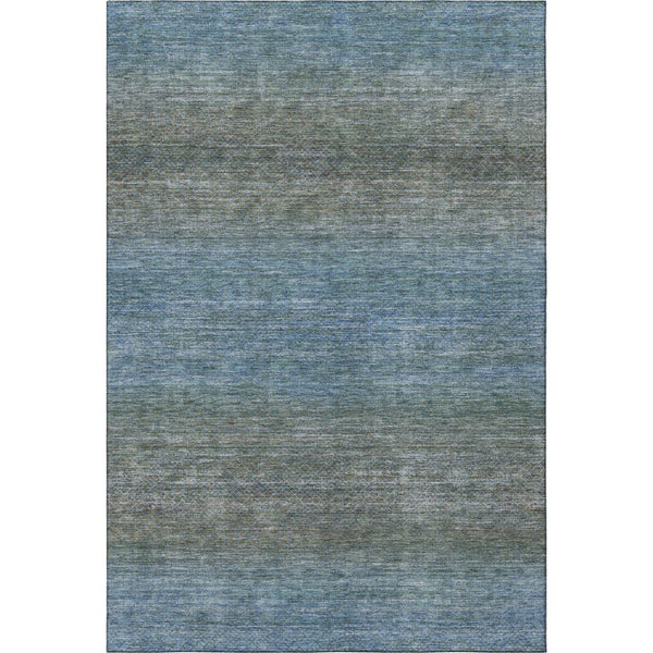 HomeRoots 10' x 14' Blue and Taupe Geometric Area Rug - Washable, UV Protected, Perfect for Family Spaces! 710705