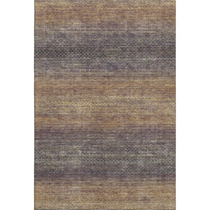 HomeRoots 5' X 8' Eggplant and Brown Geometric Area Rug – Washable, UV-Protected, Durable for Modern Spaces! 710707