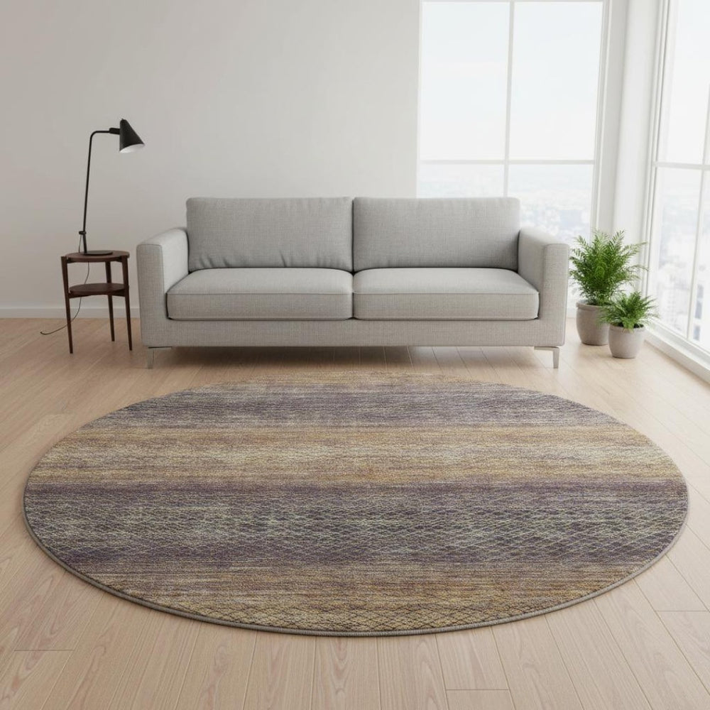 HomeRoots 8' X 10' Eggplant & Brown Geometric Area Rug - Washable, UV-Protected, Stain-Resistant for Homes 710709
