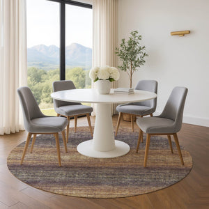 HomeRoots 8' X 10' Eggplant & Brown Geometric Area Rug - Washable, UV-Protected, Stain-Resistant for Homes 710709