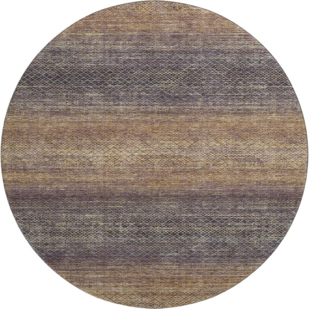 HomeRoots 8' X 10' Eggplant & Brown Geometric Area Rug - Washable, UV-Protected, Stain-Resistant for Homes 710709
