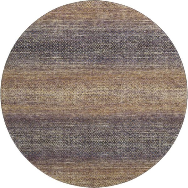 HomeRoots 8' X 10' Eggplant & Brown Geometric Area Rug - Washable, UV-Protected, Stain-Resistant for Homes 710709