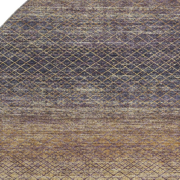 HomeRoots 8' X 10' Eggplant & Brown Geometric Area Rug - Washable, UV-Protected, Stain-Resistant for Homes 710709