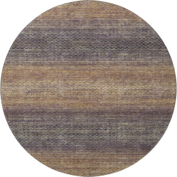 HomeRoots 8' X 10' Eggplant & Brown Geometric Area Rug - Washable, UV-Protected, Stain-Resistant for Homes 710709