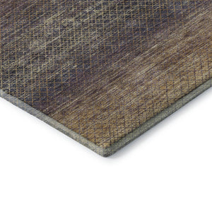 HomeRoots 9' X 12' Eggplant & Brown Geometric Washable Area Rug - UV Protected, Stain Resistant, Non-Slip Design 710710