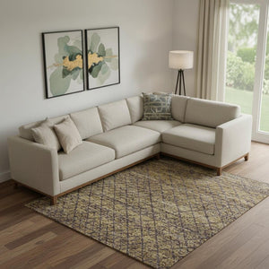 HomeRoots 10' X 14' Eggplant & Brown Geometric Washable Area Rug – UV Protected, Stain-Resistant Design! 710711