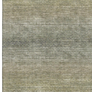 HomeRoots 5' X 8' Fern Green & Gray Geometric Area Rug - Washable, UV Protected, Durable for Homes with Kids & Pets 710713