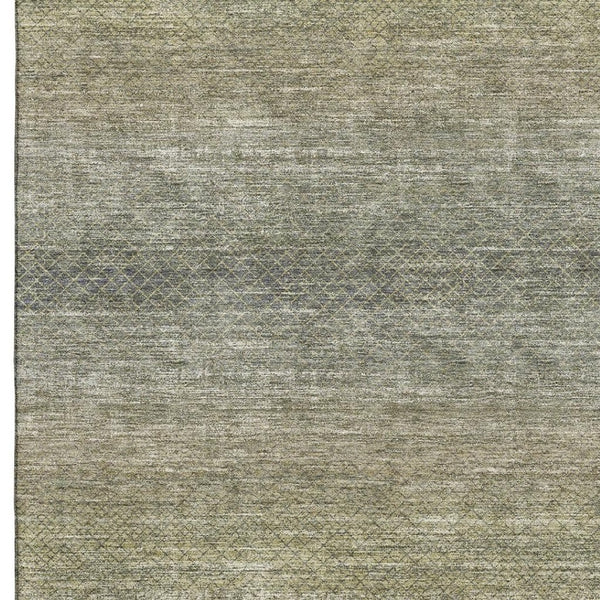 HomeRoots 5' X 8' Fern Green & Gray Geometric Area Rug - Washable, UV Protected, Durable for Homes with Kids & Pets 710713