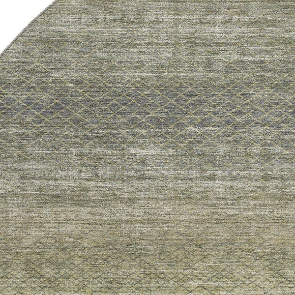 HomeRoots 8' X 10' Fern Green & Gray Geometric Area Rug - Washable, UV-Protected, Durable for Modern Living Spaces 710715
