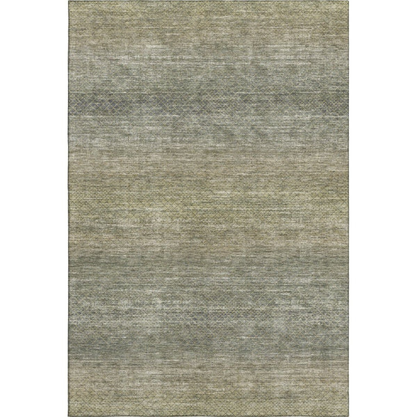 HomeRoots 10' X 14' Fern Green & Gray Geometric Area Rug - Washable, UV-Protected, Stylish, Durable Design 710717