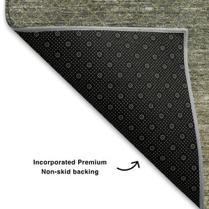 HomeRoots 10' X 14' Fern Green & Gray Geometric Area Rug - Washable, UV-Protected, Stylish, Durable Design 710717