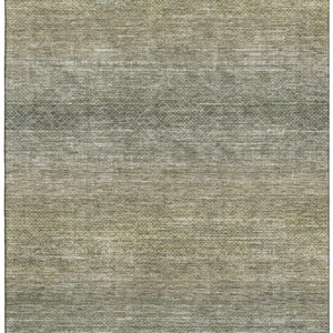 HomeRoots 10' X 14' Fern Green & Gray Geometric Area Rug - Washable, UV-Protected, Stylish, Durable Design 710717