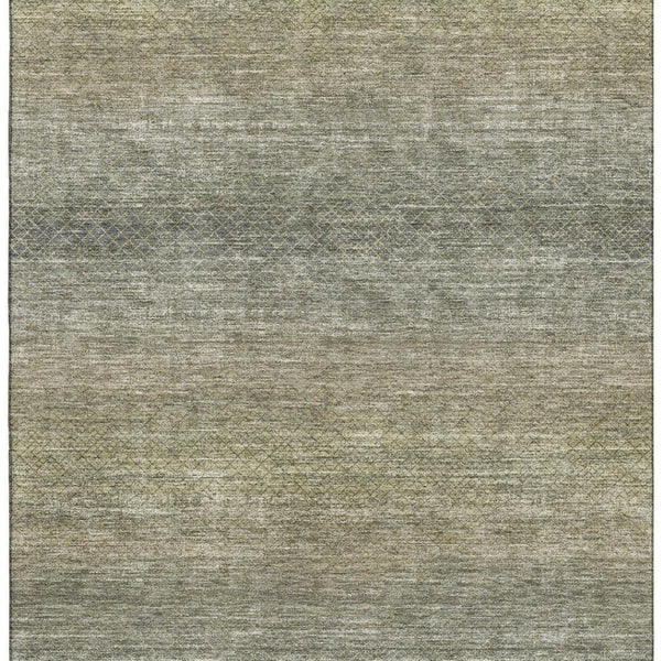 HomeRoots 10' X 14' Fern Green & Gray Geometric Area Rug - Washable, UV-Protected, Stylish, Durable Design 710717