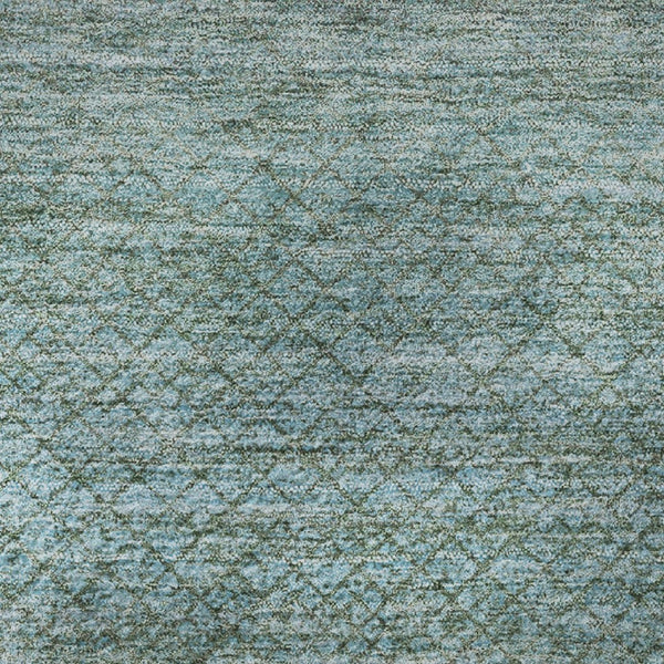 HomeRoots 8' Teal and Brown Geometric Washable Round Rug – Durable, UV Protected, Modern Design for Any Space 710720