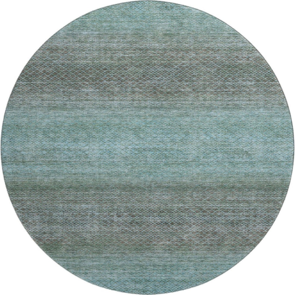 HomeRoots 8' X 10' Teal and Brown Geometric Area Rug - Washable, UV Protected, Durable for Busy Homes & Pets 710721