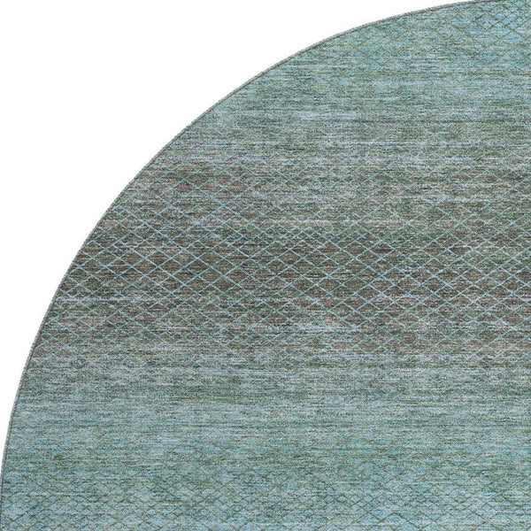 HomeRoots 8' X 10' Teal and Brown Geometric Area Rug - Washable, UV Protected, Durable for Busy Homes & Pets 710721
