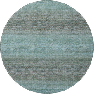 HomeRoots 8' X 10' Teal and Brown Geometric Area Rug - Washable, UV Protected, Durable for Busy Homes & Pets 710721