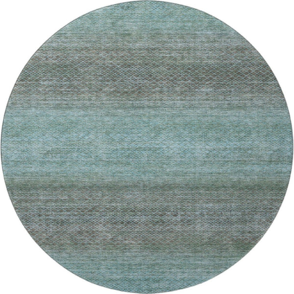 HomeRoots 8' X 10' Teal and Brown Geometric Area Rug - Washable, UV Protected, Durable for Busy Homes & Pets 710721