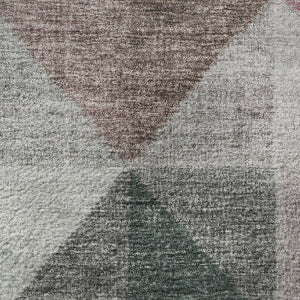 HomeRoots 8' X 10' Blush Green Ivory Geometric Area Rug – Washable, UV Protected, Stylish for Any Space! 710727