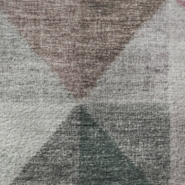 HomeRoots 8' X 10' Blush Green Ivory Geometric Area Rug – Washable, UV Protected, Stylish for Any Space! 710727