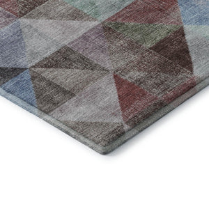 HomeRoots 10' Contemporary Silver Purple and Blue Geometric Area Rug - Washable, UV Protected, Durable Design 710741