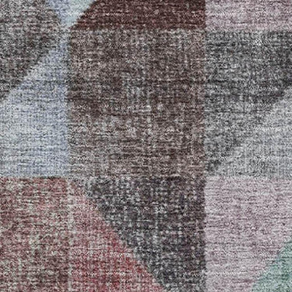 HomeRoots 10' Contemporary Silver Purple and Blue Geometric Area Rug - Washable, UV Protected, Durable Design 710741