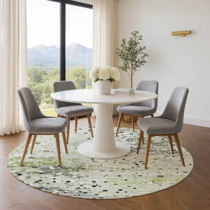 HomeRoots 8' X 10' Washable Artichoke Green Abstract Area Rug - UV Protected, Stain Resistant, Modern Design 710745