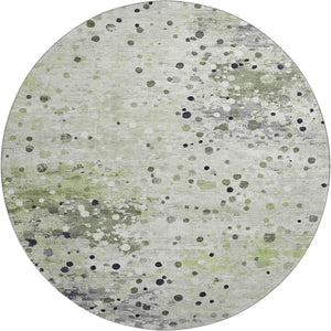 HomeRoots 8' X 10' Washable Artichoke Green Abstract Area Rug - UV Protected, Stain Resistant, Modern Design 710745