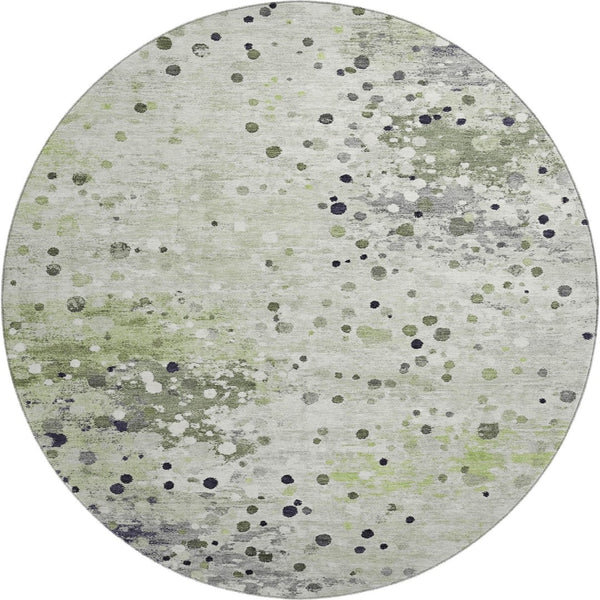 HomeRoots 8' X 10' Washable Artichoke Green Abstract Area Rug - UV Protected, Stain Resistant, Modern Design 710745