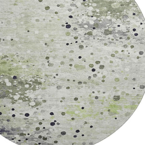 HomeRoots 8' X 10' Washable Artichoke Green Abstract Area Rug - UV Protected, Stain Resistant, Modern Design 710745