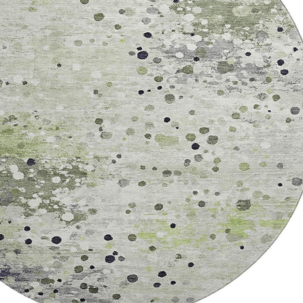 HomeRoots 8' X 10' Washable Artichoke Green Abstract Area Rug - UV Protected, Stain Resistant, Modern Design 710745