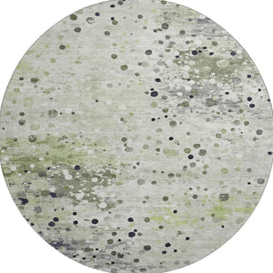 HomeRoots 8' X 10' Washable Artichoke Green Abstract Area Rug - UV Protected, Stain Resistant, Modern Design 710745