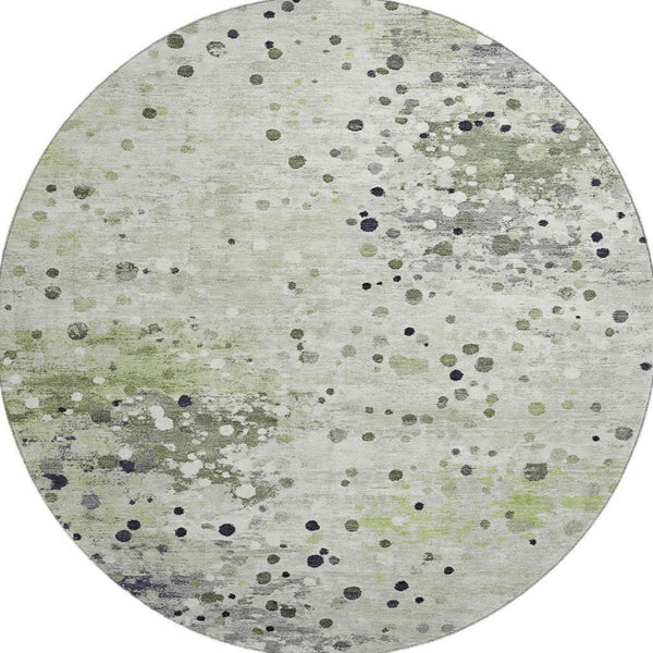 HomeRoots 8' X 10' Washable Artichoke Green Abstract Area Rug - UV Protected, Stain Resistant, Modern Design 710745