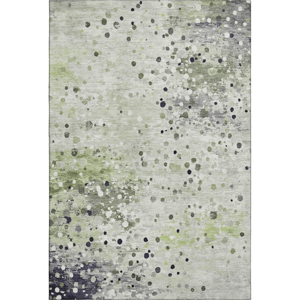 HomeRoots 10' X 14' Artichoke Green Abstract Area Rug - Soft, Washable, UV-Protected, Non-Slip for Busy Homes 710747