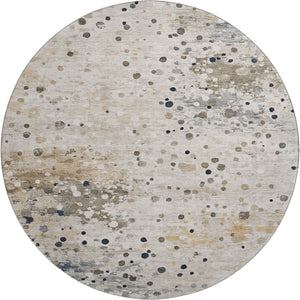 HomeRoots 8' X 10' Washable Ivory Gold Gray Abstract Area Rug – Durable, UV Protected, Stain-Resistant Style 710751