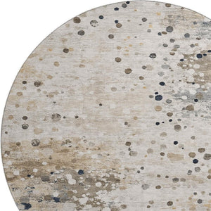 HomeRoots 8' X 10' Washable Ivory Gold Gray Abstract Area Rug – Durable, UV Protected, Stain-Resistant Style 710751