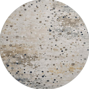 HomeRoots 8' X 10' Washable Ivory Gold Gray Abstract Area Rug – Durable, UV Protected, Stain-Resistant Style 710751