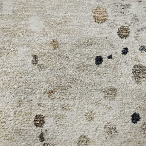 HomeRoots 10' X 14' Ivory Gold & Gray Abstract Area Rug - Washable, UV Protected, Perfect for Modern Homes! 710753